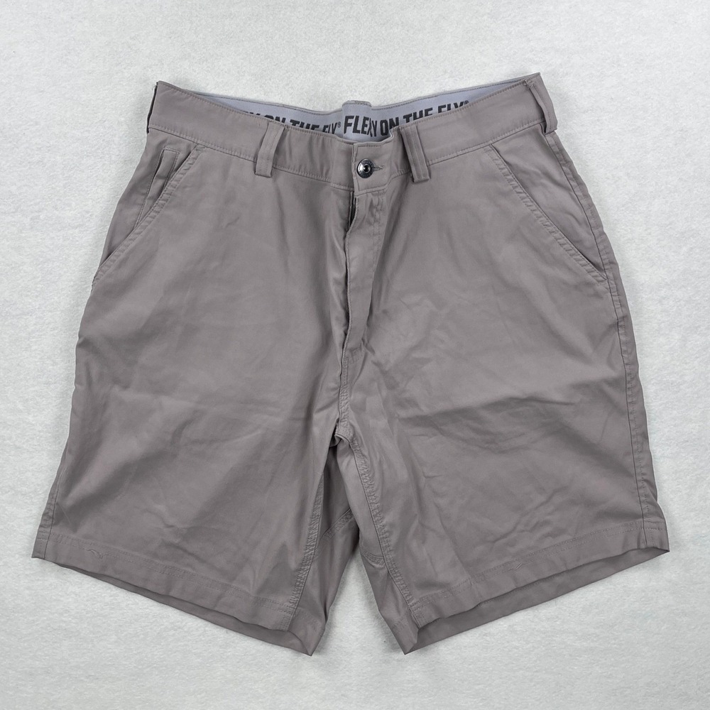 Duluth Trading Co Mens Gray Dry on the Fly Flex Waist Shorts Size 38 Standard